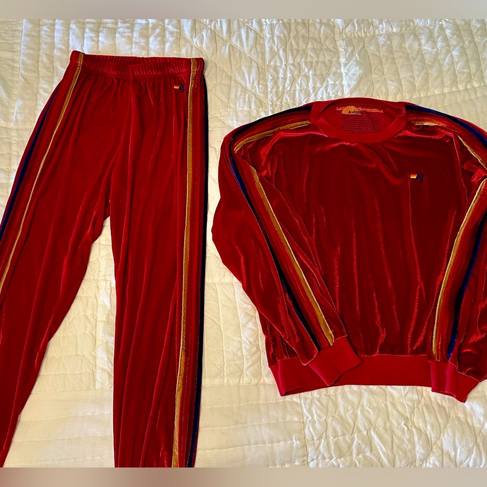 Aviator Nation SET, size S sweatshirt, size M sweatpants, relaxed fit